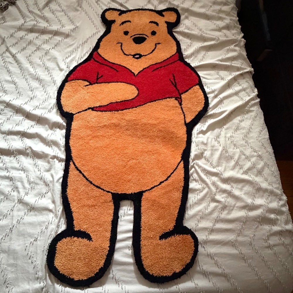 Disney Winnie the Pooh Shaped Accent Rug Korhani 22x42 Orange Red Nursery Decor